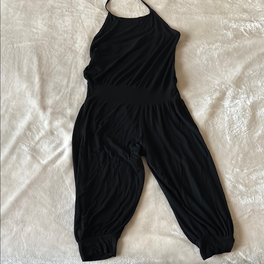 Extra belleza black one piece halter jumpsuit size M